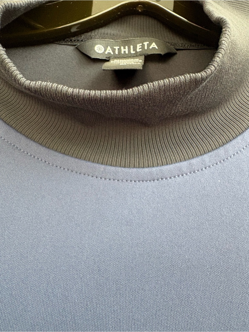 Athleta Navy and Black Mock Neck Pullover - Picture 4 of 9